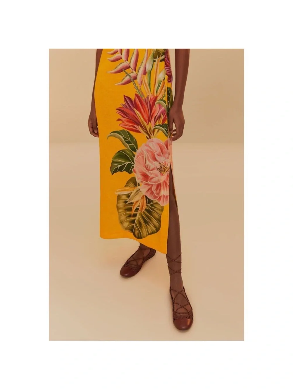 FARM Rio Off White Spring Awakening Tropical-Print Midi Dress - Picture 6 of 7